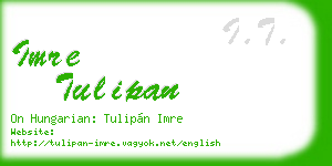 imre tulipan business card